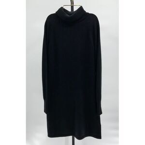 Quince Mongolian Cashmere Black Turtleneck Dress